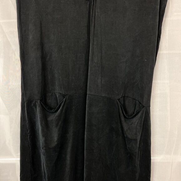 Anthropologie Dolan Shift Dress XS Left Coast Black tunic lagenlook pocket v nec - Picture 3 of 10